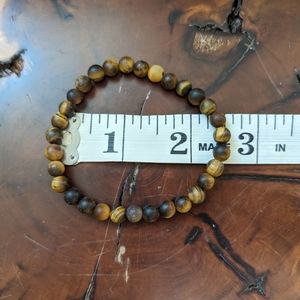 6mm matte finish yellow tiger eye bracelet